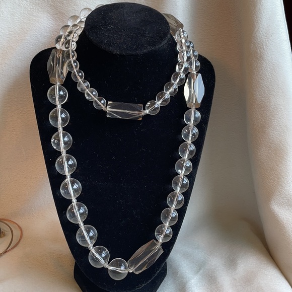 Lucite clear beaded 36” necklace - Picture 8 of 8